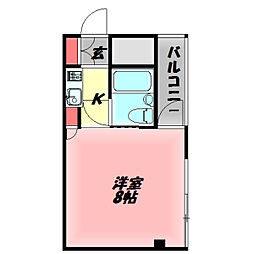 ビアリッツ守口 1Kの間取図画像