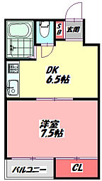 サンティール門真 1DKの間取図画像