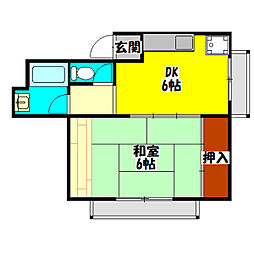 フォーシーズンズ守口 1DKの間取図画像