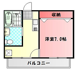清水728ハイツ 1Kの間取図画像