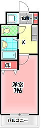 ソルテーラ旭 1Kの間取図画像