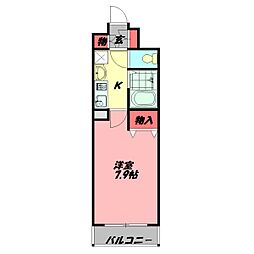 アーバンエース守口パル 1Kの間取図画像