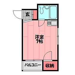 パーソナル20番地 ワンルームの間取図画像