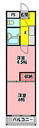 グレープハイツ 2Kの間取図画像