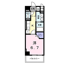 オリエントレジデンス門真殿島町 1Kの間取図画像