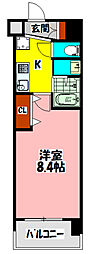 Luxe門真2 1Kの間取図画像