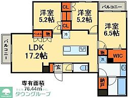 JR武蔵野線 南流山駅 徒歩8分の賃貸マンション 1階3LDKの間取り