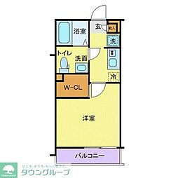 ラフィーナー松戸 1Kの間取図画像