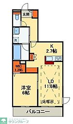 JR常磐線 柏駅 徒歩13分の賃貸マンション 3階2LDKの間取り