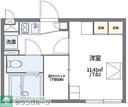 レオパレスノースヒルズ 2階1Kの間取り