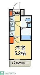 GENOVIA天王台 4階1Kの間取り