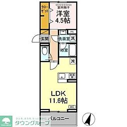 リシェスみのり台　A棟 3階1LDKの間取り