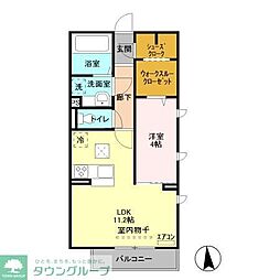 モン　レーヴ 1階1LDKの間取り