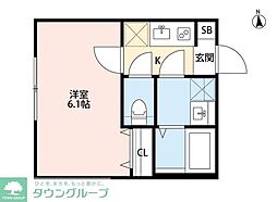 CRASTINE西馬橋1丁目(クラスティーネニシマバシイッチョウメ) 1階1Kの間取り