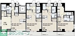 平安メゾン 8階1Kの間取り