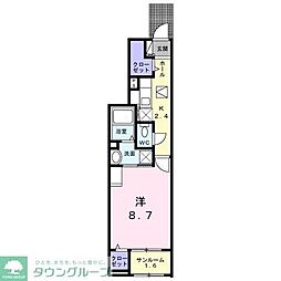 キーファー・リーフ 1Kの間取図画像