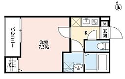 ミアカーサ柏 1Kの間取図画像