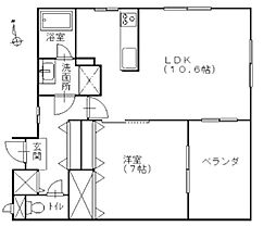 メイクスB 1LDKの間取図画像