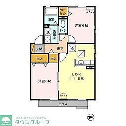 ヴィラ・エスペランサA 2LDKの間取図画像
