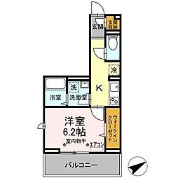 ミーナ西船橋 1Kの間取図画像