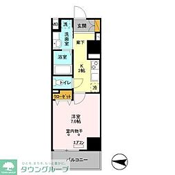 フェリスコート 1Kの間取図画像