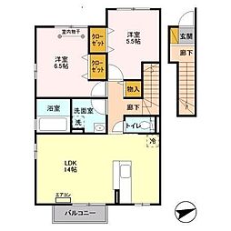 MODANCOURT和 2LDKの間取図画像