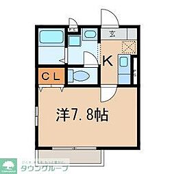 エスペランサ 1Kの間取図画像