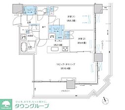 パークシティ柏の葉キャンパスザ・ゲートタワーウエスト 2LDKの間取図画像
