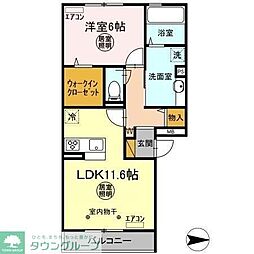 ブリランテB 1LDKの間取図画像