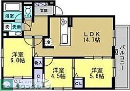 ルーチェ・フォレ 3LDKの間取図画像