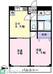 ラフィーヌ・アンジュ 2DKの間取図画像