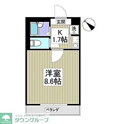 ヴィラージュS 1Kの間取図画像
