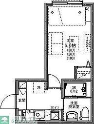 KEIAI RESIDENCE 新柏II 1Kの間取図画像