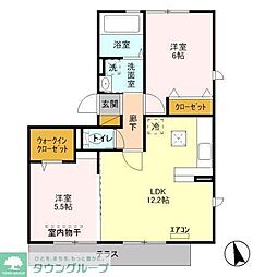 パラシオンA 2LDKの間取図画像