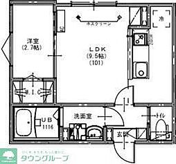 ロイヤルハイツみのり台 1LDKの間取図画像