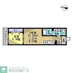 TKP北小金I 1LDKの間取図画像