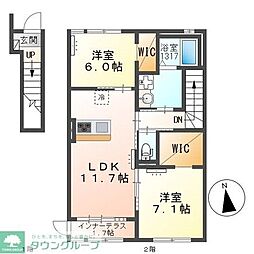 松戸市西馬橋相川町新築アパート(仮称) 2LDKの間取図画像