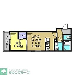 Ajour新松戸03 1LDKの間取図画像