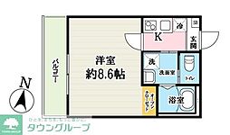 グレース・アオイ 1Kの間取図画像