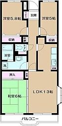 イーストパーク胡録台 3LDKの間取図画像