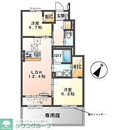 八潮市伊勢野新築アパート 2LDKの間取図画像