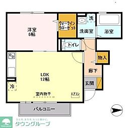 スマートハイツA 1LDKの間取図画像