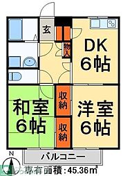 メゾンアルピナ 2DKの間取図画像