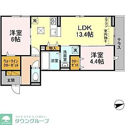 クロノス 2LDKの間取図画像