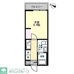 ハイバリーフォード元山 1Kの間取図画像