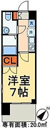 パークキューブ北松戸 1Kの間取図画像