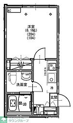KEIAI RESIDENCE 新柏III 1Kの間取図画像