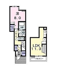 スターカレント2 1LDKの間取図画像