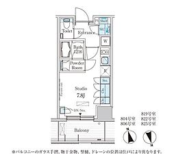パークアクシス柏の葉 ワンルームの間取図画像