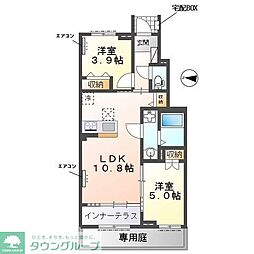 コリーヌ 2LDKの間取図画像